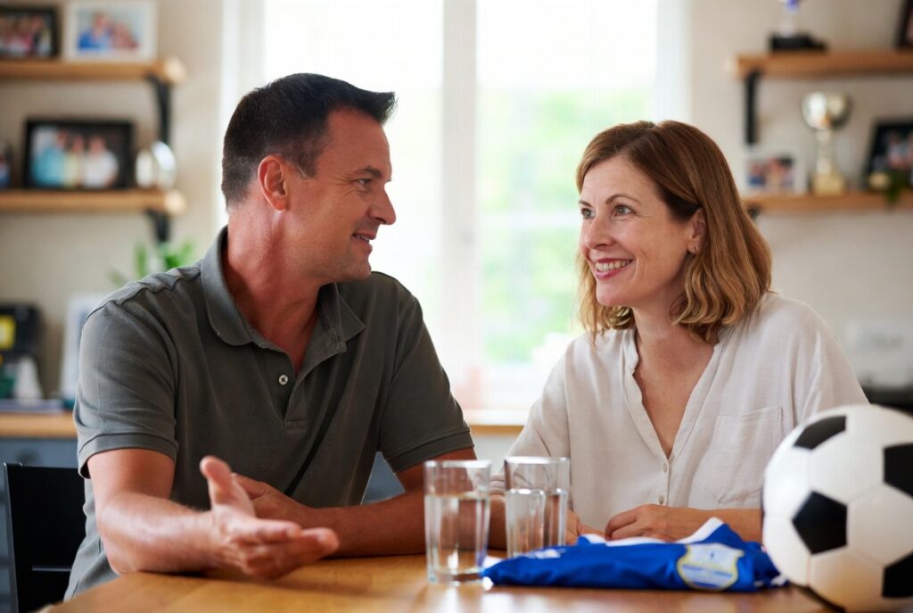 Genera charlas familiares donde busques inspirar a tu hijo es una de las normas para los padres en los campos de fútbol , no debe haber peleas o reproches .